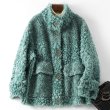 画像4: Women's  sheep shearing  fur coat jacket  fur Cala roll lamb hair coat　リアルシープスキンシャーリングカラロールコート　ジャケット　 (4)
