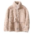 画像3: Women's  sheep shearing  fur coat jacket  fur Cala roll lamb hair coat　リアルシープスキンシャーリングカラロールコート　ジャケット　 (3)