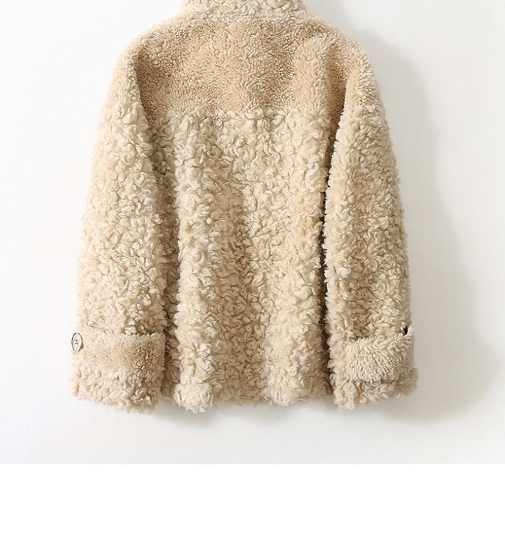 画像6: Women's  sheep shearing  fur coat jacket  fur Cala roll lamb hair coat　リアルシープスキンシャーリングカラロールコート　ジャケット　 (6)