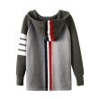 画像2:   Men'sthree-color striped stitching shirt thick coat loose long-sleeved men and women hooded sweater zipper cardigan　男女兼用ユニセックスジップアップフーディーカーディガン　ジャケット (2)