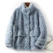 画像1: Women's  sheep shearing  fur coat jacket  fur Cala roll lamb hair coat　リアルシープスキンシャーリングカラロールコート　ジャケット　 (1)