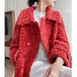 画像5: Women's  roll lamb hair coat fur Cala roll lamb hair  long paragraph fur coat　リアルシープスキンシャーリングカラロングロールコート　ジャケット　 (5)