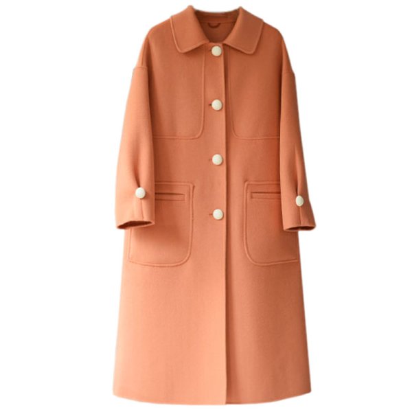 画像1: Women's wool fleece coat jacket coat large pocket jacket ウールポケットがポイントコート　ジャケット　 (1)