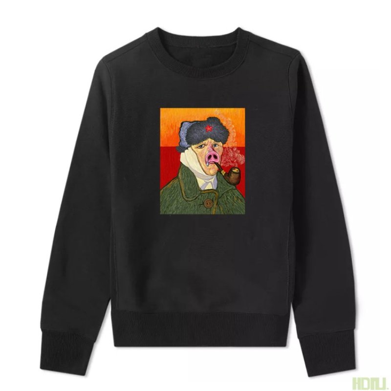 画像3: men's  Van Gogh self-portrait Sweater funny long-sleeved round neck art joint literary shirtmen and women  hooded pullover ユニセッ クス男女兼用 ヴァン ゴッホ パロディープリントプルオーバー スウェットトレーナー (3)