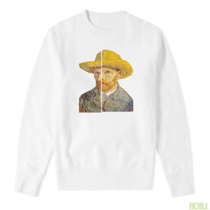 画像5: men's  Van Gogh self-portrait Sweater funny long-sleeved round neck art joint literary shirtmen and women  hooded pullover ユニセッ クス男女兼用 ヴァン ゴッホ パロディープリントプルオーバー スウェットトレーナー (5)