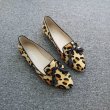 画像3: women's New leopard horse hair leather pointed  bow flat  shoes pumps shoes 本革ハラコフラットローファーパンプス　シングルシューズ (3)