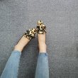 画像5: women's New leopard horse hair leather pointed  bow flat  shoes pumps shoes 本革ハラコフラットローファーパンプス　シングルシューズ (5)