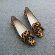 画像2: women's New leopard horse hair leather pointed  bow flat  shoes pumps shoes 本革ハラコフラットローファーパンプス　シングルシューズ (2)