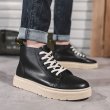 画像6:  Men's Leather lace-up sneakers Low cut and high cut shoes  レザーレースアップスニーカー ローカット＆ハイカットシューズカジュアル シューズ  (6)