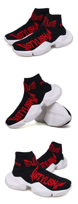 画像10: men's elastic casual socks shoes sneakers bootsソックスエラスティックトスニーカー ブーツシューズ  (10)