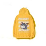 画像2: men's ovesize comic loose hoodie sweater  ユニセッ クス男女兼用 オーバーサイズ隠れトムパーカー プルオーバー　スウェットトレーナー　トムとジェリー (2)