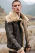 画像3:   Men's Real Sheepskin Riders Flight Military Jacket　 リアルシープスキンボアフライトライダースジャケット　コート (3)