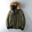 画像1:   Men's Cattle goods raccoon&  duck down jacket coat  リアルラクーンファー付きダウンフライトジャケット　コート (1)