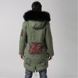 画像4: メンズワッペン付 メンズ Mens Real Fox Fur Real Fur Liner Hoodie Military Coat Long リアルファーフード&ライナー付ミリタリーモッズコート (4)