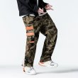 画像6: men's camouflage street trousers beam foot casual multi-pocket  マルチポケット迷彩＆ブラックストリートパンツカジュアルパンツ (6)