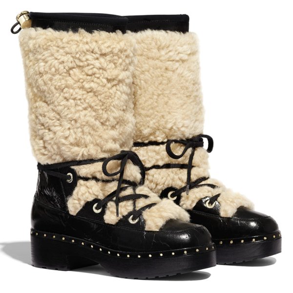 画像1:  women's straps rivet sleeve fur boots ブーツ　モコモコストラップリベットスリーブファーブーツ (1)