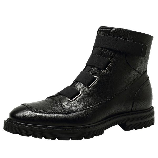 画像1: Men'shigh-topVelcro Martin boots 　メンズ ハイカットレザーベルクロブーツ　スニーカー (1)