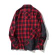 画像4: men's plaid sleeves stitching denim shirt men and women ユニセックス男女兼用チェック＆デニムパッチワーク付きシャツ (4)