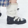 画像2:  women's straps rivet sleeve fur boots ブーツ　モコモコストラップリベットスリーブファーブーツ (2)