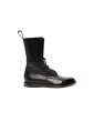 画像6:  women's  British wind with high-top flat boots 　レースアップレザー ブーツ　フラットブーツ (6)