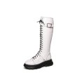 画像6:  women's Race up Long boots　レースアップレザー 厚底ロングブーツ (6)