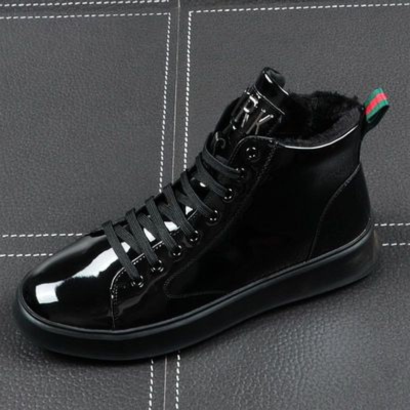 画像2:  Men's Leather lace-up gold hip hop sneakers  shoes  レザーレースアップゴールドスニーカーカジュアル シューズ  (2)