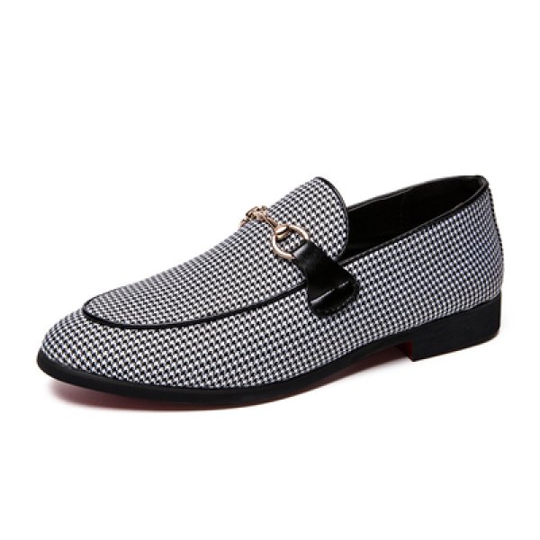 画像1: Men's Houndstooth Flat basic Slip-on shoes Sneakers  千鳥格子フラットスリッポン　スニーカー (1)