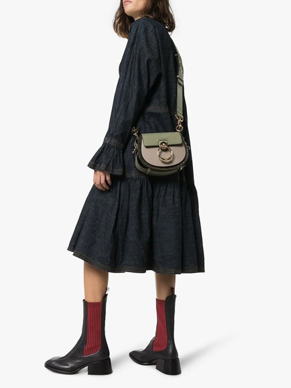 画像6:  women's Side   サイドゴアレザースクエアヘッドブーツ　マーティンブーツ  ソックスブーツ (6)