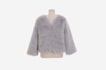 画像7: Women's fox fur grass shirt coat  エコファーショートコートジャケット　 (7)