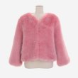 画像1: Women's fox fur grass shirt coat  エコファーショートコートジャケット　 (1)