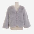 画像5: Women's fox fur grass shirt coat  エコファーショートコートジャケット　 (5)