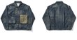 画像5:   Men's washed old military wind tooling denim jacket coat  wash short denim jacket 　男女兼用ユニセックスデニムジャケットGジャン (5)