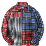 画像6:   Men's contrast color plaid zipper shirt jacket men and women 男女兼用ユニセックス チェック柄ジッパーシャツ　ジャケット　ブルゾン (6)