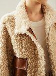 画像4: Women's   imitation lamb hair stitching jacket coat short coat フェイクエコラムファーショートコート ラムファージャケットブルゾン　 (4)