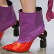 画像11:  women's leather high-heeled pointed sheepskin shaped with a pedal ankle boots キャットウォーク変形ヒールショートブーツシングルブーツアンクルブーティブーツ 　ショートブーツ   (11)