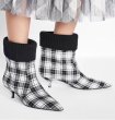 画像10:  women's stiletto with plaid cloth cuffed  boots　チェック＆エナメルアンクルブーティブーツ 　ショートブーツ   (10)