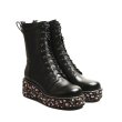 画像2:  women's  Waterproof table Floral lace up Martin boots Short boots レザー防水フローラルヒールレースアップフラット厚底ブーツマーティンブーツ   (2)