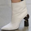 画像7:  women's leather high-heeled pointed sheepskin shaped with a pedal ankle boots キャットウォーク変形ヒールショートブーツシングルブーツアンクルブーティブーツ 　ショートブーツ   (7)