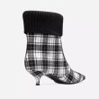 画像9:  women's stiletto with plaid cloth cuffed  boots　チェック＆エナメルアンクルブーティブーツ 　ショートブーツ   (9)
