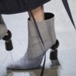 画像12:  women's leather high-heeled pointed sheepskin shaped with a pedal ankle boots キャットウォーク変形ヒールショートブーツシングルブーツアンクルブーティブーツ 　ショートブーツ   (12)