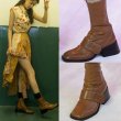 画像7:  women's square head leather  flat boots short boots  レザーベルトフラットブーツマーティンブーツ   (7)