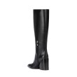 画像8:  women's high heels long boots leather boots 　レザー太目ヒールシンプルロングブーツ (8)