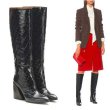 画像4:  women's high heels long boots leather boots 　レザー太目ヒールシンプルロングブーツ (4)