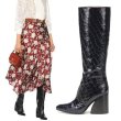 画像1:  women's high heels long boots leather boots 　レザー太目ヒールシンプルロングブーツ (1)