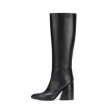 画像10:  women's high heels long boots leather boots 　レザー太目ヒールシンプルロングブーツ (10)