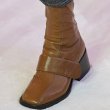 画像9:  women's square head leather  flat boots short boots  レザーベルトフラットブーツマーティンブーツ   (9)