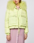 画像2: Women's  short down jacket short coat ビーチウールファー付きダウンジャケットブルゾン　 (2)