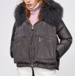 画像5: Women's  short down jacket short coat ビーチウールファー付きダウンジャケットブルゾン　 (5)