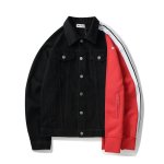 画像2:   Men's  Irregular Mosaic Color Tannin Denim Jacket Retro Washed Contrast Color  denim jacket men and women jacket 　男女兼用ユニセックスモザイクカラータンニンデニムジャケットGジャン　ジャンバー　ブルゾン　ジャケット (2)