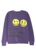 画像1: men's wash water smiley letter printing  sweater sweatshirt　ユニセッ クス男女兼用 ダブルスマイルスウェットトレーナー　プルオーバ (1)